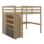 Lit mezzanine avec garde-robe intégré, bureau, tablettes de rangement et tiroirs-23809357