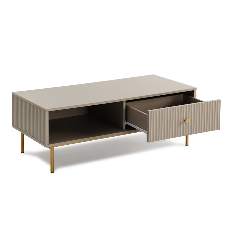 Ahdia Four Leg Coffee Table with Storage, Grey