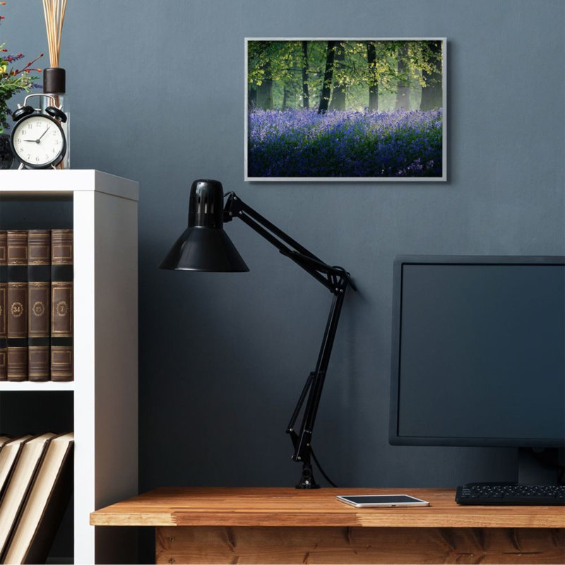 «Floral Floral Lavender Field Morning Tree Forest Light» par Adelino Goncalves - reproduction d'art, H 20 po x l 16 po