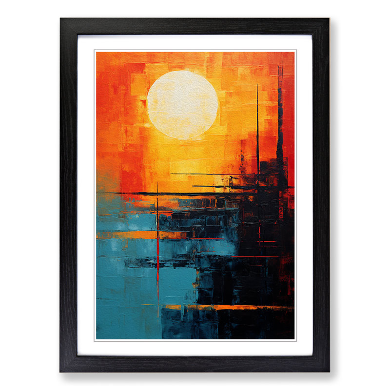 Sunset Abstract No.2 - Framed Print, Black, 64" H x 46" W x 2" D