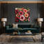 Hibiscus hawaïen, art mural sur toile brune-943261273
