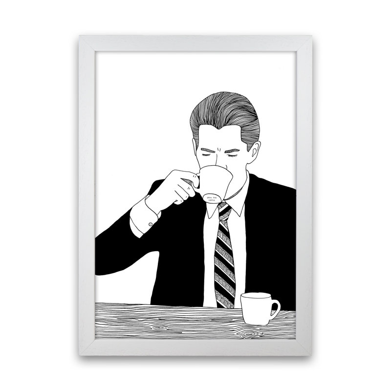 Agent Cooper by Carissa Tanton - Print, 34cm H x 25cm W x 3cm D, White Framed