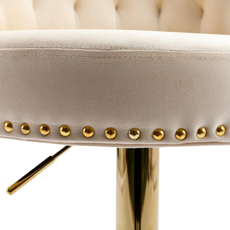 Tabouret pivotant à hauteur réglable Jenyiah, Beige