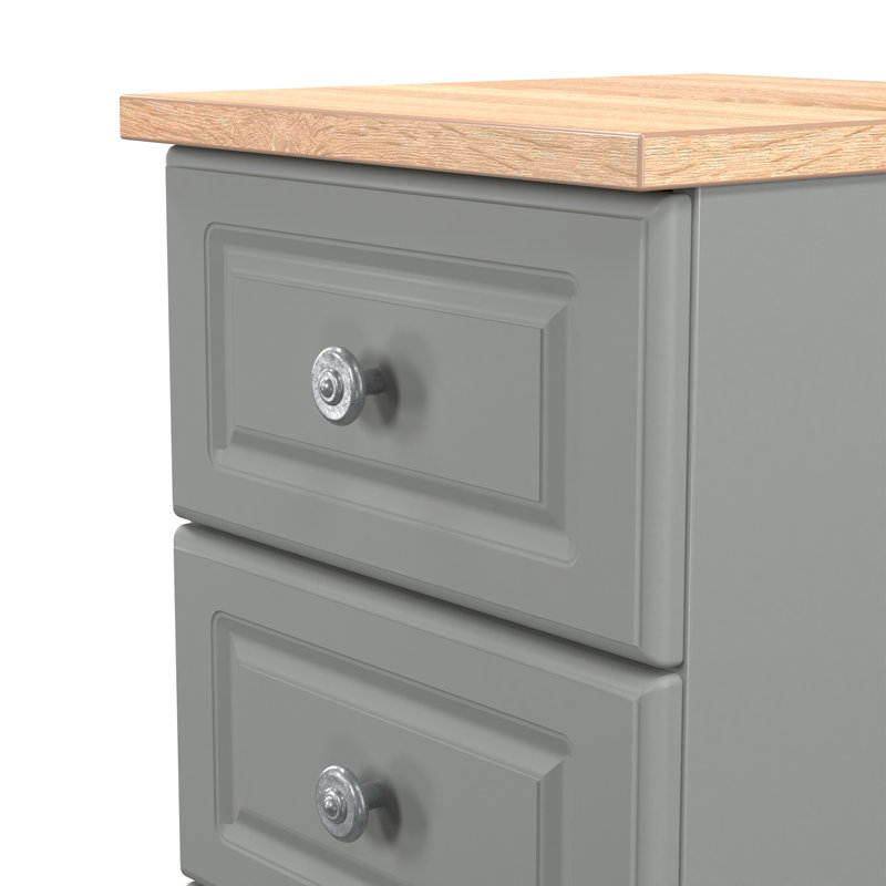 Arpelar 37cm W Manufactured Wood Bedside Table, Grey