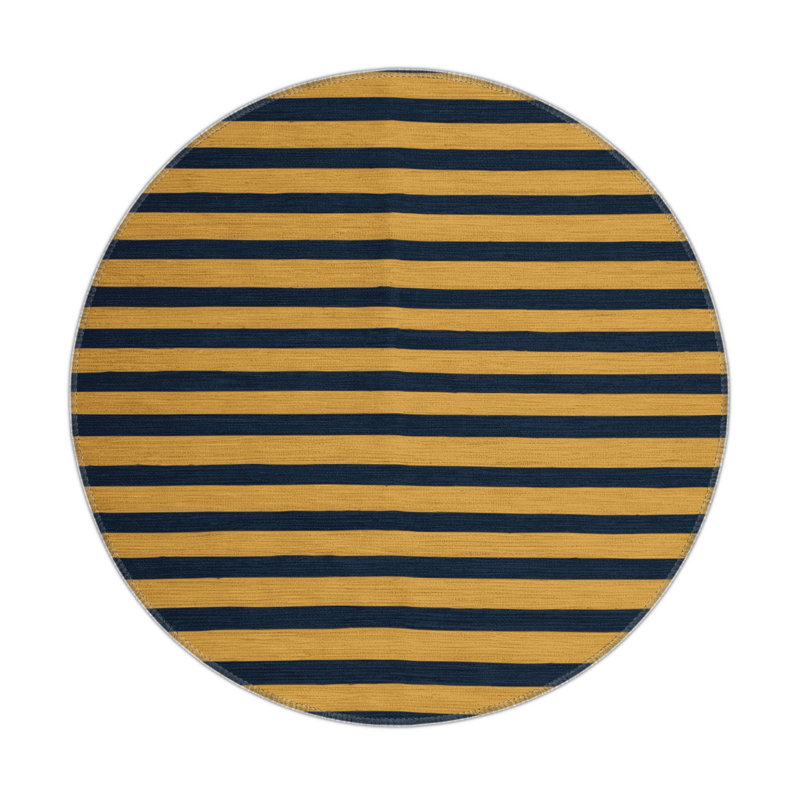 HorizontalStripes Brown Indoor and Outdoor Area Rug, Rectangle 5' x 7'