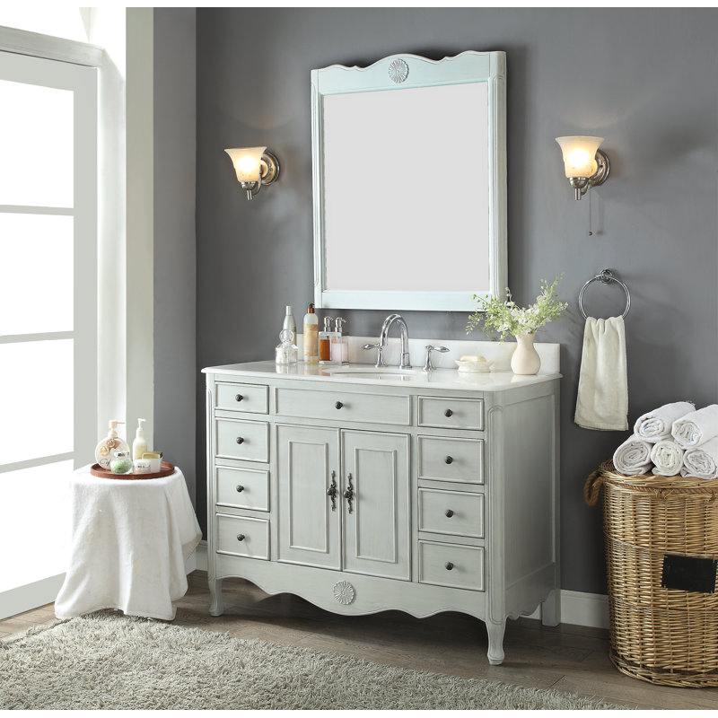 Ensemble de meuble-lavabo simple 47 po Rumfelt, Gris vieilli