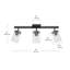 Trixie 3-Light Matte Black Track Lighting with Seeded Glass Shades and Pivoting Track Heads