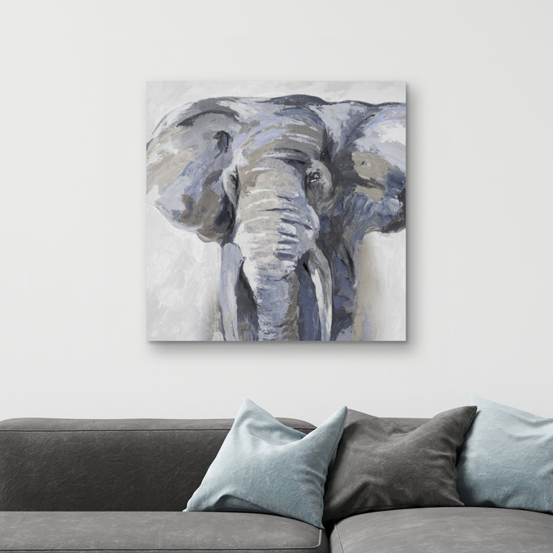 Pastel elephant - 32"x32" art on canvas