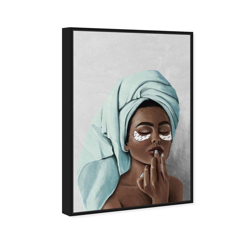 Bathtime Pampering - Impression sur toile, Cadre noir, H 30 po x l 20 po