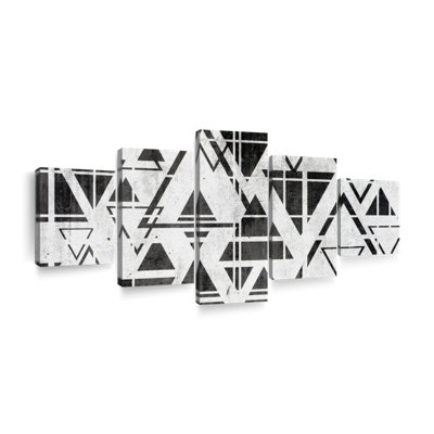 Geometric Abstract Triangles Multi Piece Canvas Print