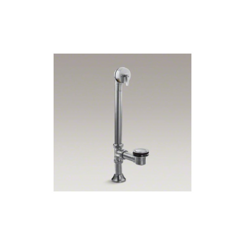 Clearflo Leg Tub Drain with Overflow, Brushed Chrome