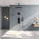 Thermostatic Shower Faucet System,16" & 6" Dual Shower Head with Rough-In Valve