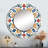 Mediterranean Tiles In Retro Blue VII - Abstract Tile Round Mirror Wall Decor-99618670