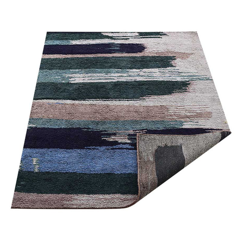 Premium Quality Abstract Multicolor Hand Knotted Silk Rectangle Indoor Area Rug, Rectangle 6' x 9'