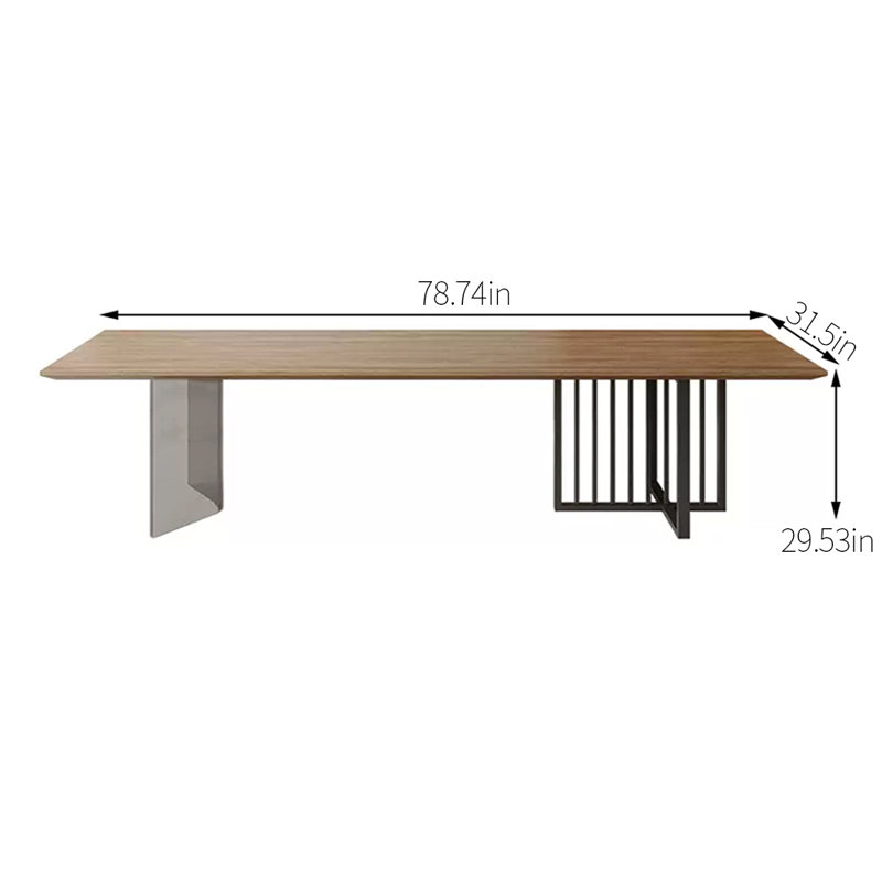 Iysla Ash Solid Wood Top Dining Table, 31.5" W x 78.74" L