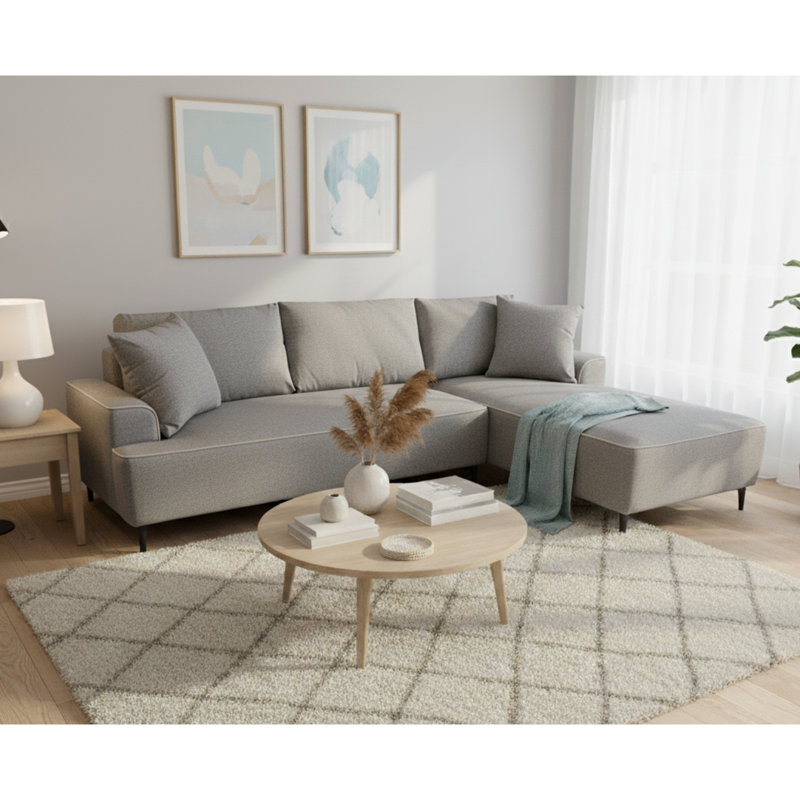 3 Seater Sofa Bed, Grey, Left Hand Facing