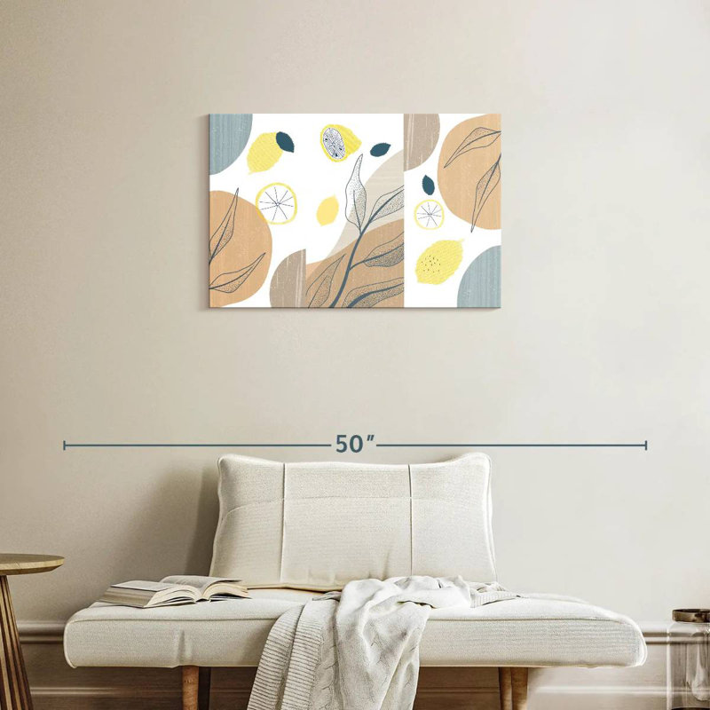 Boho Botanical Lemons, 20" H x 30" W