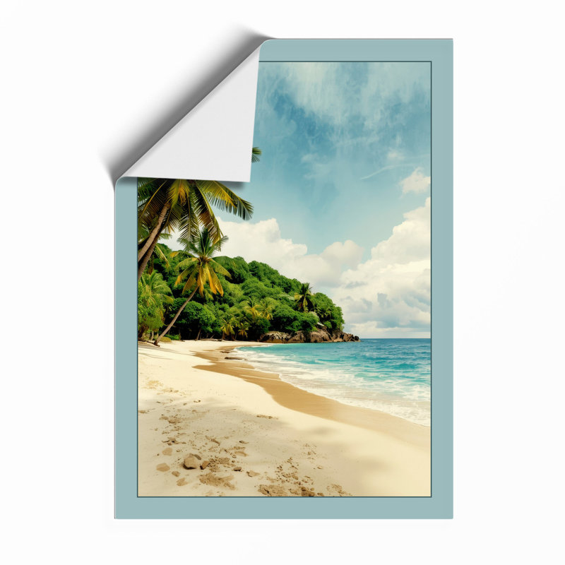 Tropical Beach Shoreline Coastal - Framed Print, A2 - 59.4 x 42.0 cm, Unframed