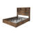 Bilal 51.2" Queen Size Bed Frame with Storage LED Bookcase Headboard&4 Storage Drawers,Brown-184046699-177877561