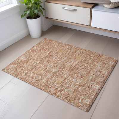 Premium Machine Washable Ducote AMF1133 Global Rug