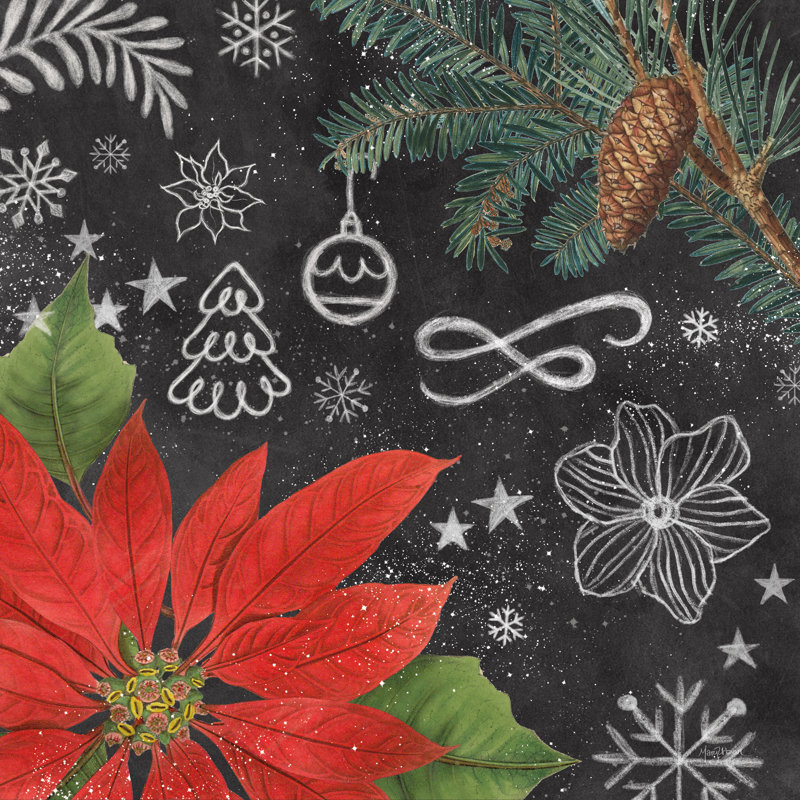 «Vintage Holiday Chalk I» par Mary Urban, H 12 po x l 12 po
