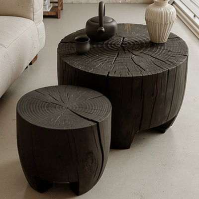 Table basse en bois massif de style moderne