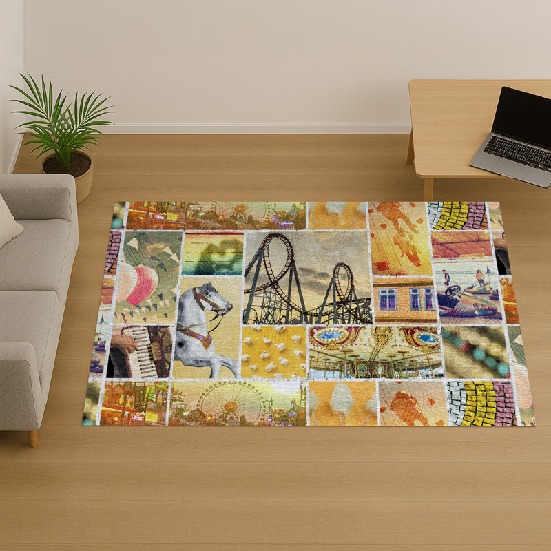 Patchwork Area Rug, Rectangle 90 x 150 cm