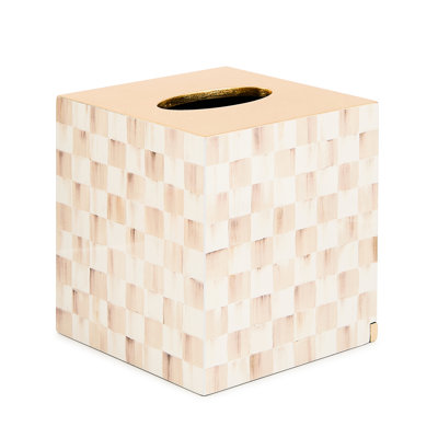 Mocha Check Glass Boutique Tissue Box Cover