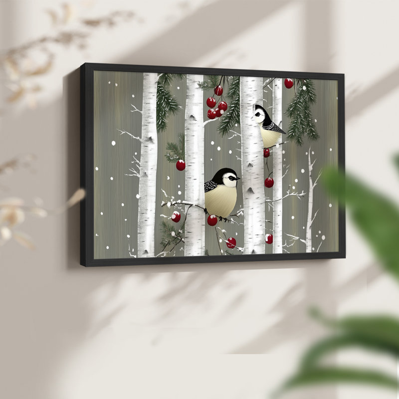 Art de Noël - LIX - reproduction encadrée, H 16 po x l 20 po, Noir