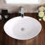 Lavabo de salle de bain ovale en porcelaine vitrifiée blanc