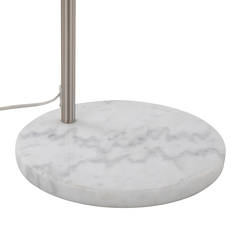 74'' Arched Floor Lamp Set, Black, White/Silver