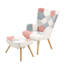Fauteuil d'appoint avec repose-pieds, fauteuil de salon et ensemble de repose-pieds, fauteuil d'appoint confortable pour la chambre à coucher, surface en tissu Creative-921341986
