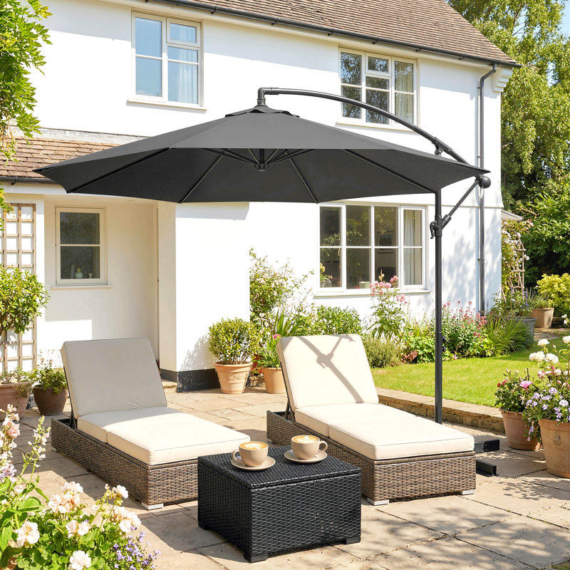 295cm Cantilever Parasol, Dark Grey