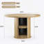 Table de salle à manger ronde 43 po pour 4 personnes, petite table de cuisine en bois avec base en métal robuste, table de salle à manger ronde moderne pour salle à manger, assemblage facile-336706851
