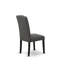 7 Piece Dining Room Table Set Consist of a Rectangle Kitchen Table with X-Legs and 6 Dark Gotham Linen Fabric Parson Dining Chairs, Wire brushed Black-959455788