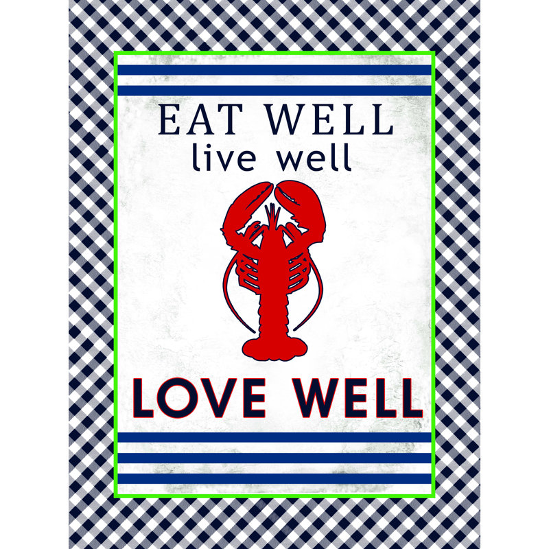 «Eat Lobsters» - Impression sur toile tendue, H 16 po x l 12 po