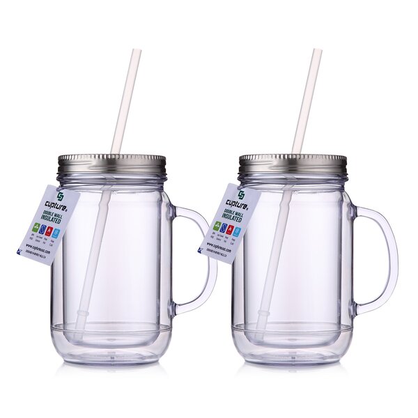 Cupture Classic 12 Insulated Double Wall Tumbler Cup with Lid Reusable Straw