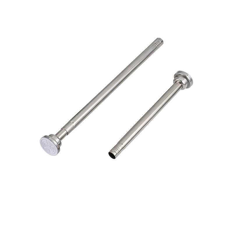 Natural Stainless Steel Adjustable 45cm to Bay Window Single Curtain Rod, 6cm H x 91cm W x 6cm D, Stainless Steel
