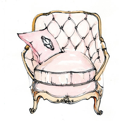 Pink Chair - Painting Print