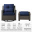 Fauteuil de patio pivotant avec repose-pieds Keaisha-612598833