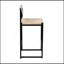 Ensemble de 2 tabourets de bar en papier crème tissés à la main avec repose-pieds pour îlot de cuisine, salle à manger