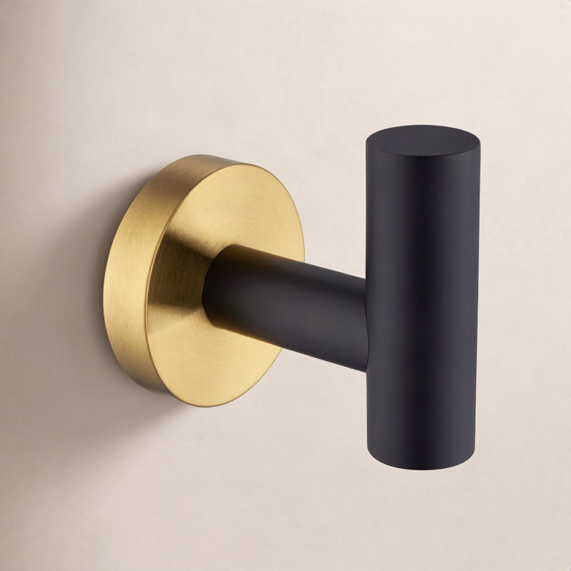 Wall Mounted Towel Hook, Black/Gold