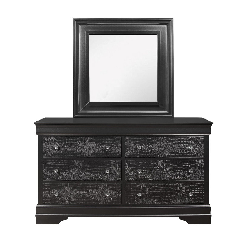 DRESSER EN CRUCODILE, Metallic Grey