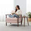 Chaise décorative à structure en bois avec coussin de taille, chaise de rangement adaptée au solarium de la chambre à coucher-1092045645