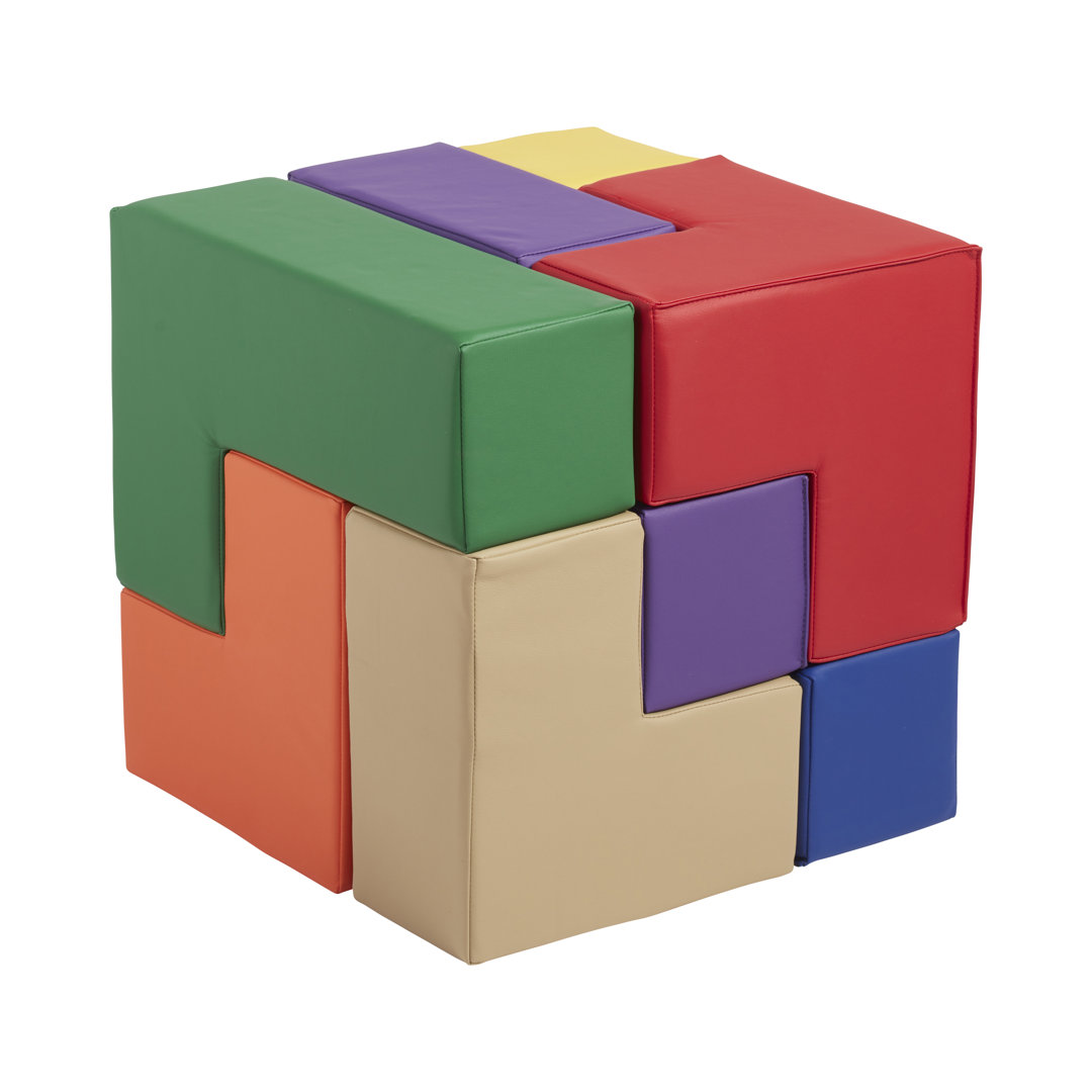 ECR4Kids SoftZone Brainy Building Blocks, Foam Puzzle, 7-Piece ECR4Kids 