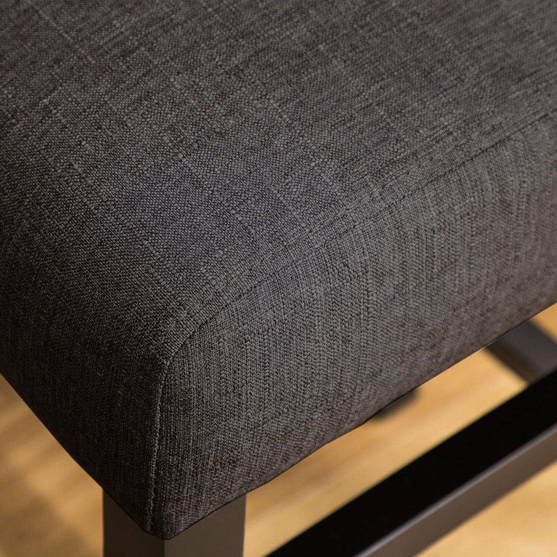 Kahori Upholstered Counter Stool, Counter stool (24" Seat Height), Charcoal, 4