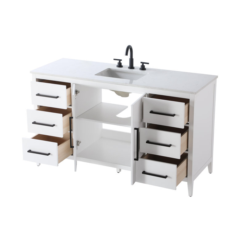 Meuble-lavabo simple 60 po, Blanc