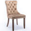 Chaise de salle à manger en velours, 2, kaki Sw2001kk - structure en bois massif, dossier haut, élégants rivets décoratifs à haut dossier, pieds