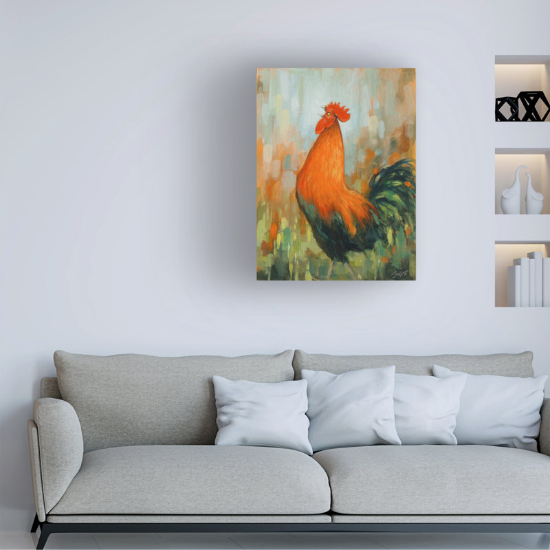 Animals Cockerel On Canvas Print, 19" H x 14" W x 2" D
