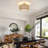 Dundridge Rattan Ceiling Light Fixtures, Hand-woven Boho Flush Mount Ceiling Light, Handmade Rattan Light Fixtures Ceiling Mount with Fabric Shade, Farmhouse Light Fixture for Bedroom Hallway Entryway-1497272300